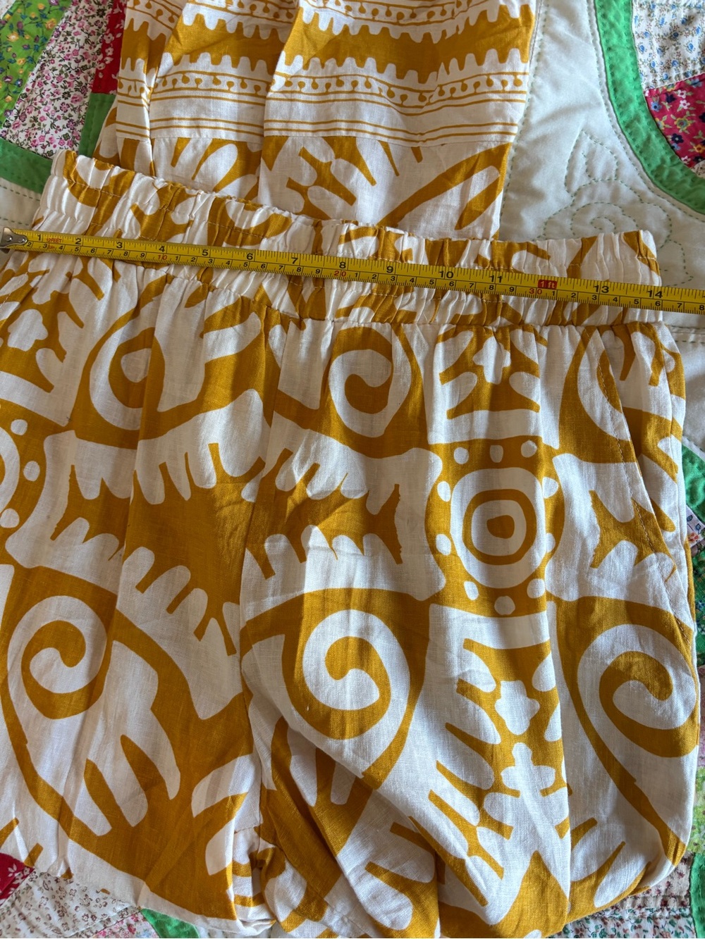 Haute Hippie Women’s Mustard and White Graphic Elastic-Waist Pants - Picture 5 of 8